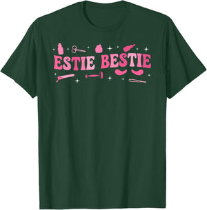 Estie Bestie Esthetician Esthetics Groovy Estheticians T-Shirt - T-Shirt | Forest