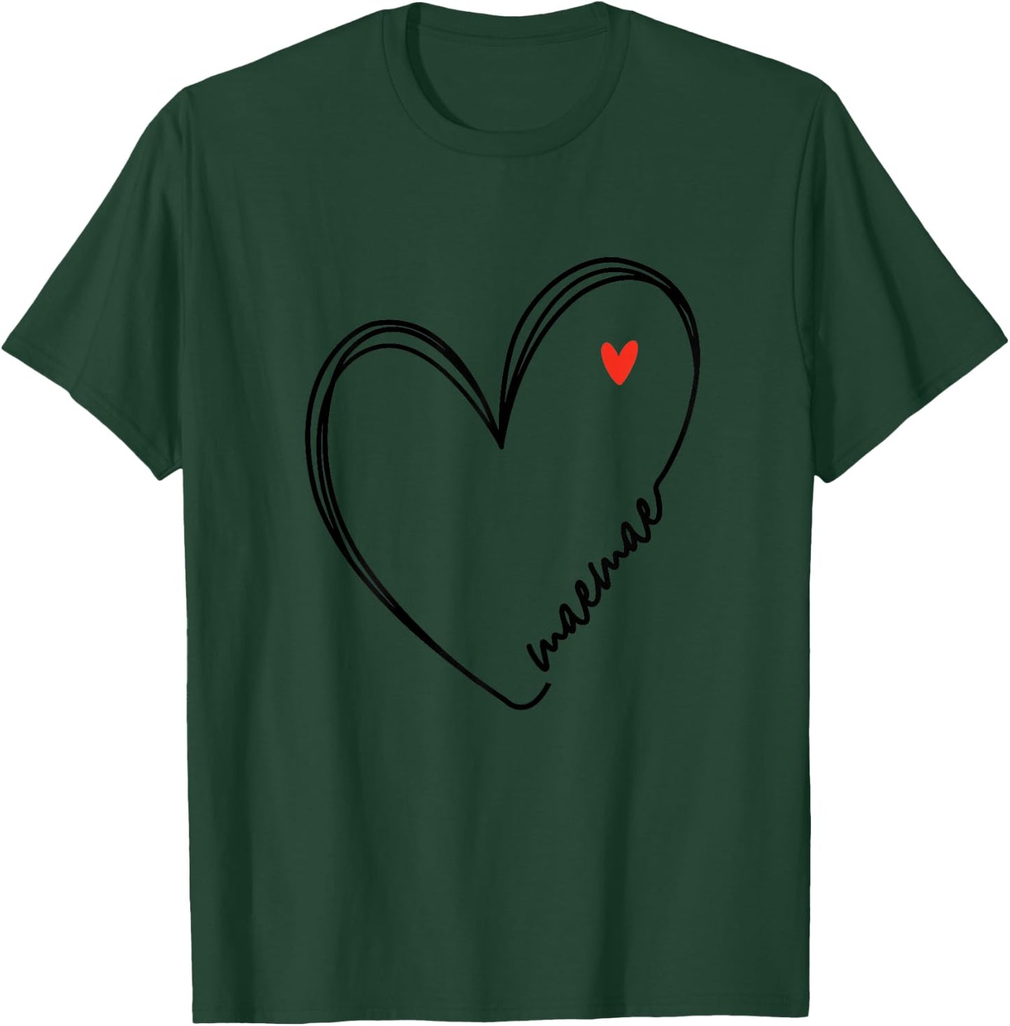 Cute Maemae With Heart Girl Women Girls Mom Mothers Day T-Shirt - T-Shirt | Forest