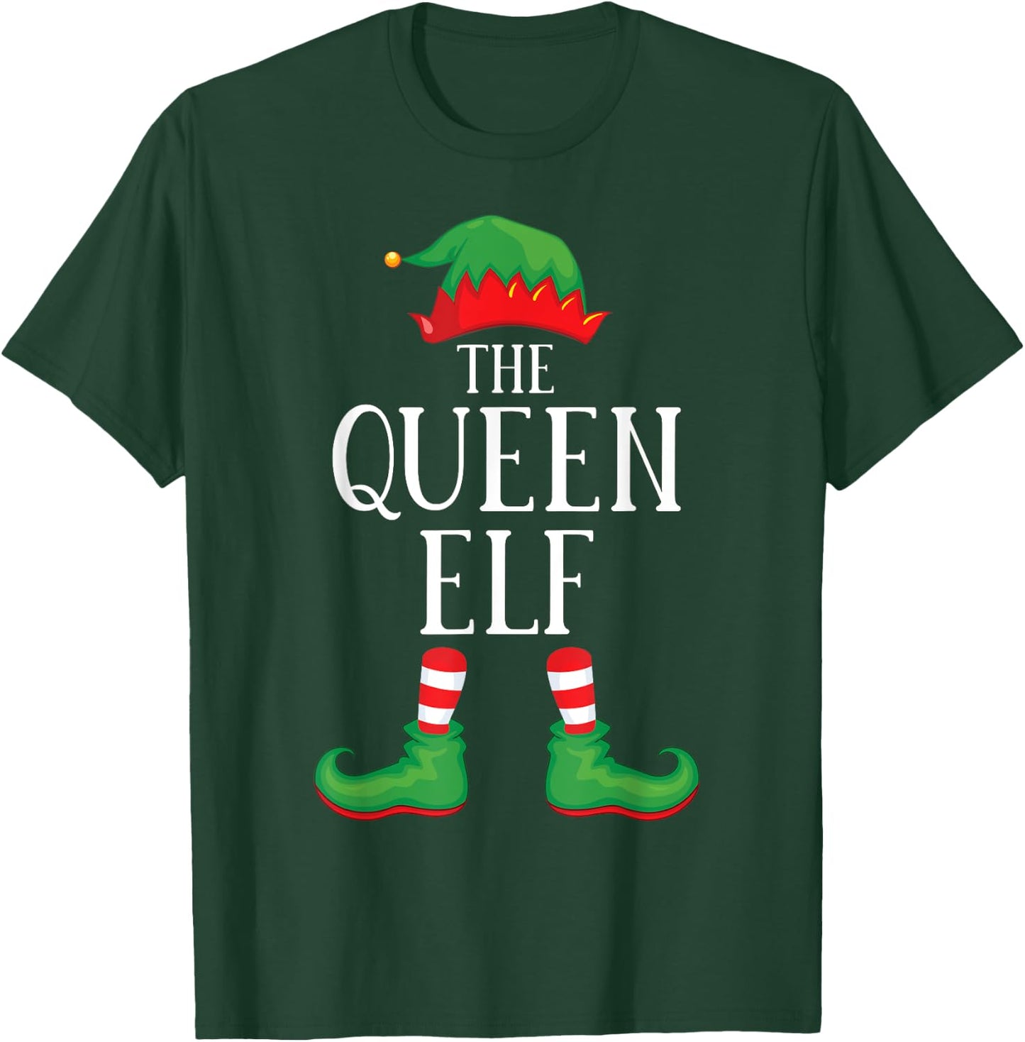 Queen Elf Matching Group Xmas Funny Family Christmas T-Shirt - T-Shirt | Forest