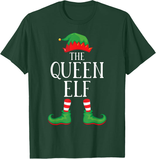 Queen Elf Matching Group Xmas Funny Family Christmas T-Shirt - T-Shirt | Forest
