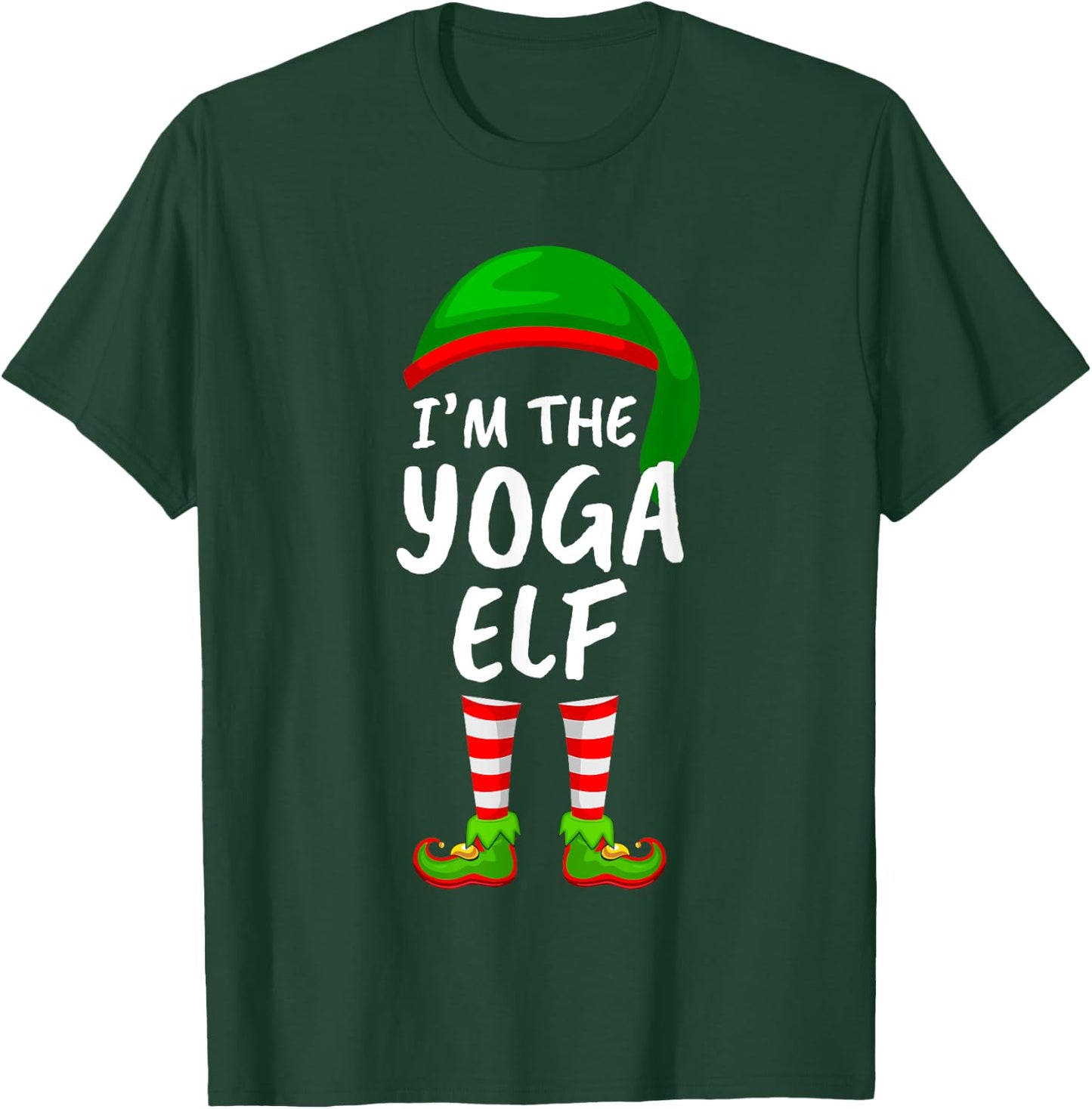 Matching Family Funny I'm The Yoga Elf Christmas T-Shirt - T-Shirt | Forest