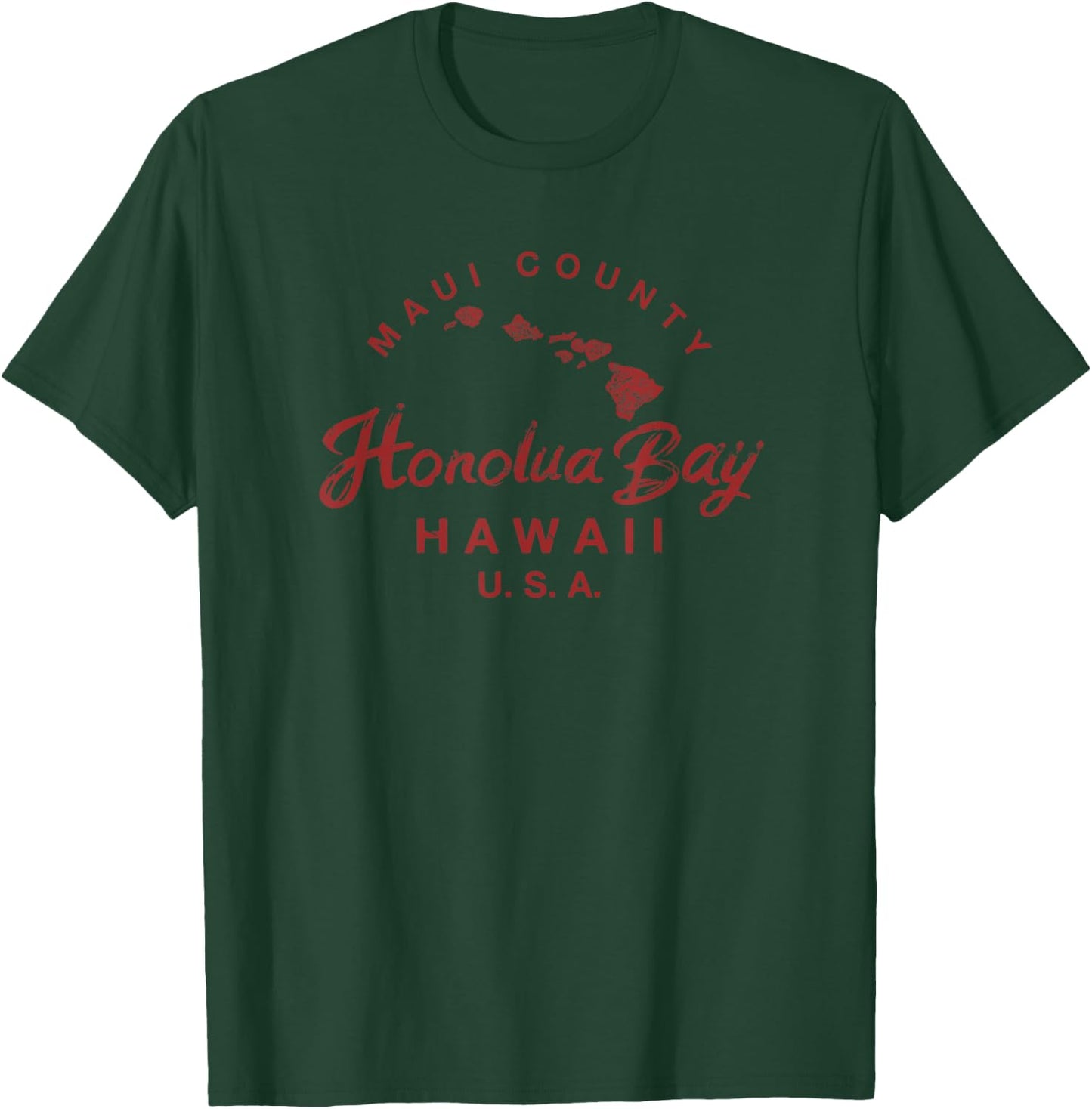 Maui Honolua Bay Hawaii Islands Map Hawaiian Vintage T-Shirt - T-Shirt | Forest