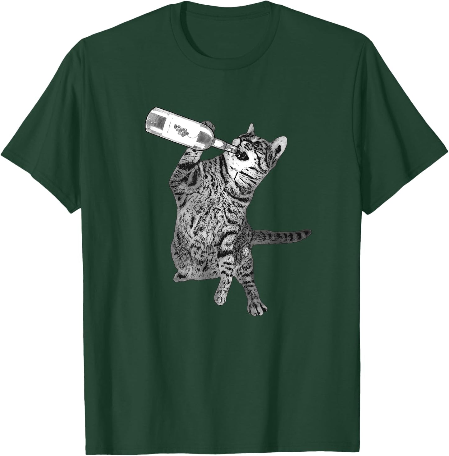 Wine Drinking Cat Funny Drunk Cat Cat Wine Lovers T-Shirt - T-Shirt | Forest