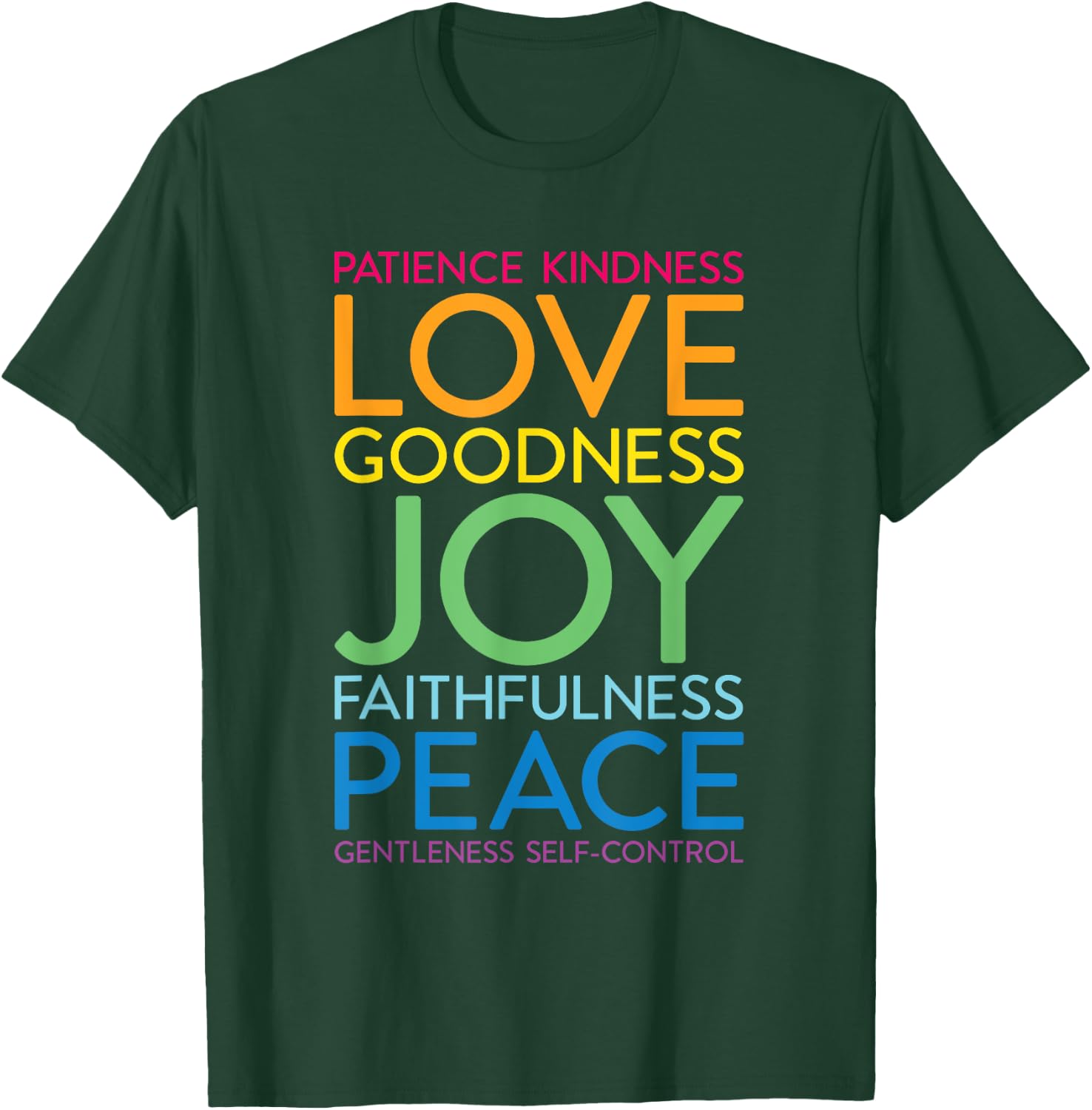 Fruit of the Spirit Love Joy Peace Christian Bible Verse T-Shirt - T-Shirt | Forest