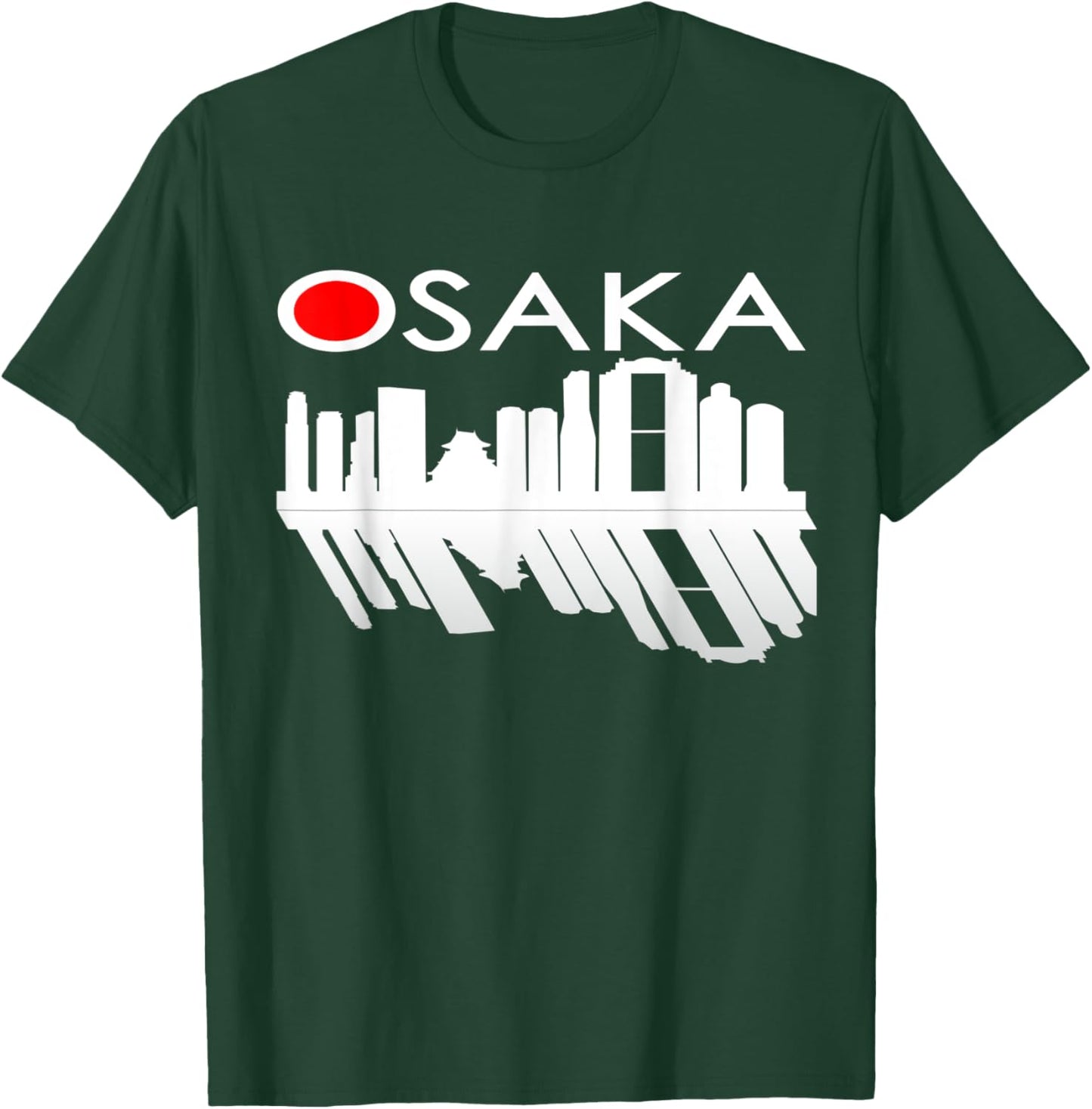 Osaka Japan Skyline & Reflection of Building, Tower T-Shirt - T-Shirt | Forest