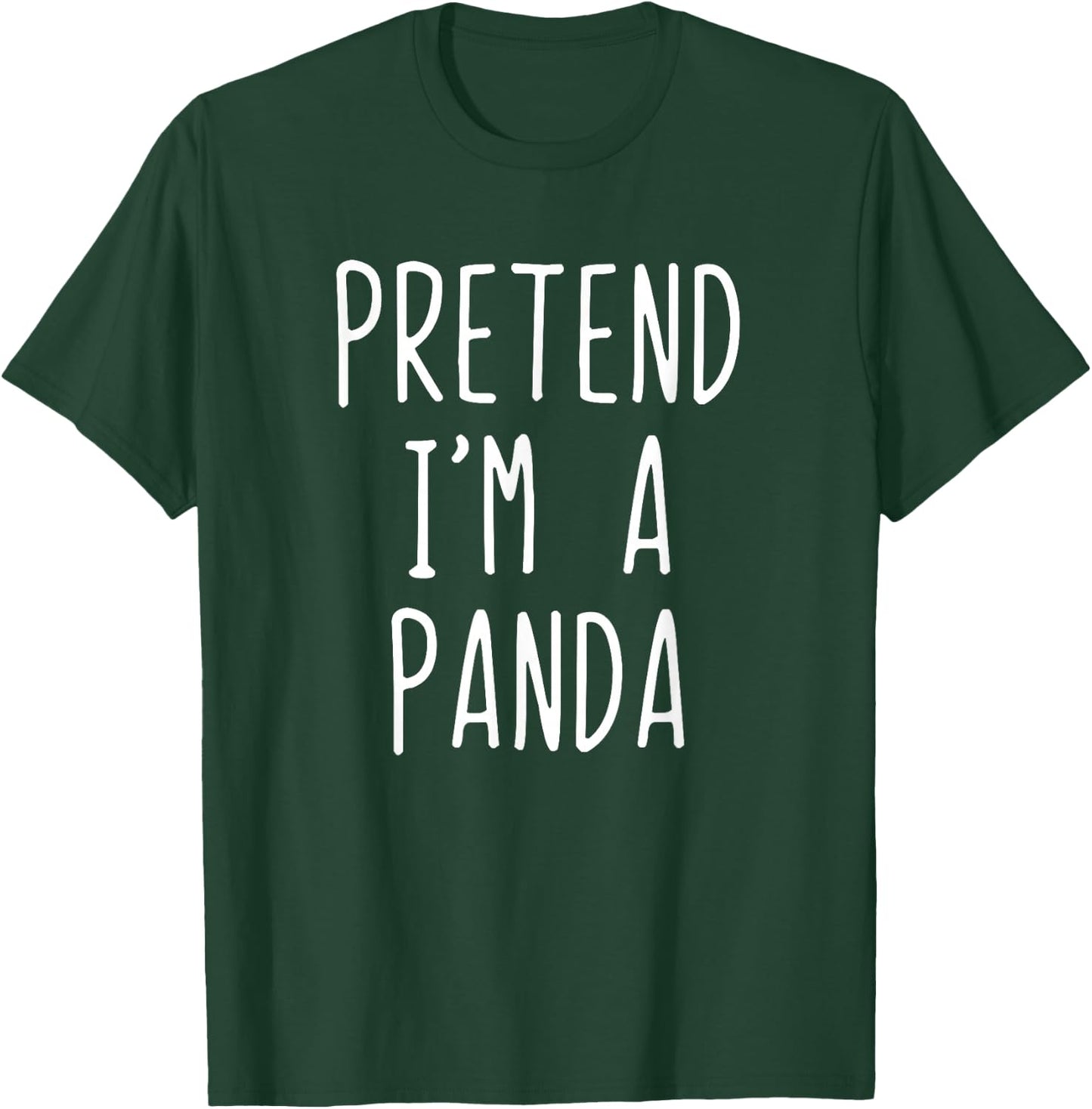 Pretend I'm A Panda Costume Halloween Funny Lazy Adult Kids T-Shirt - T-Shirt | Forest