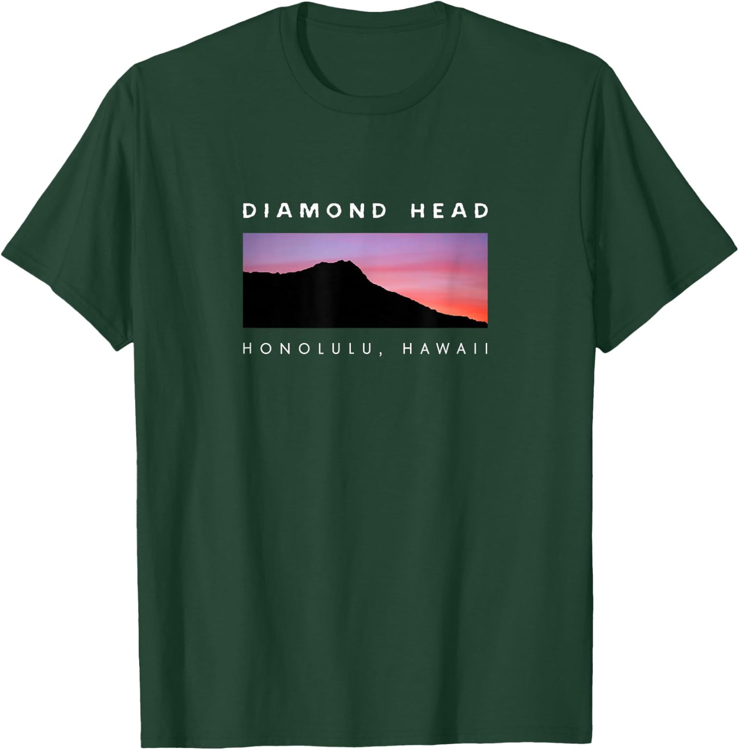 Hawaii T Shirt Diamond Head Sunset XO4U Original T-Shirt - T-Shirt | Forest