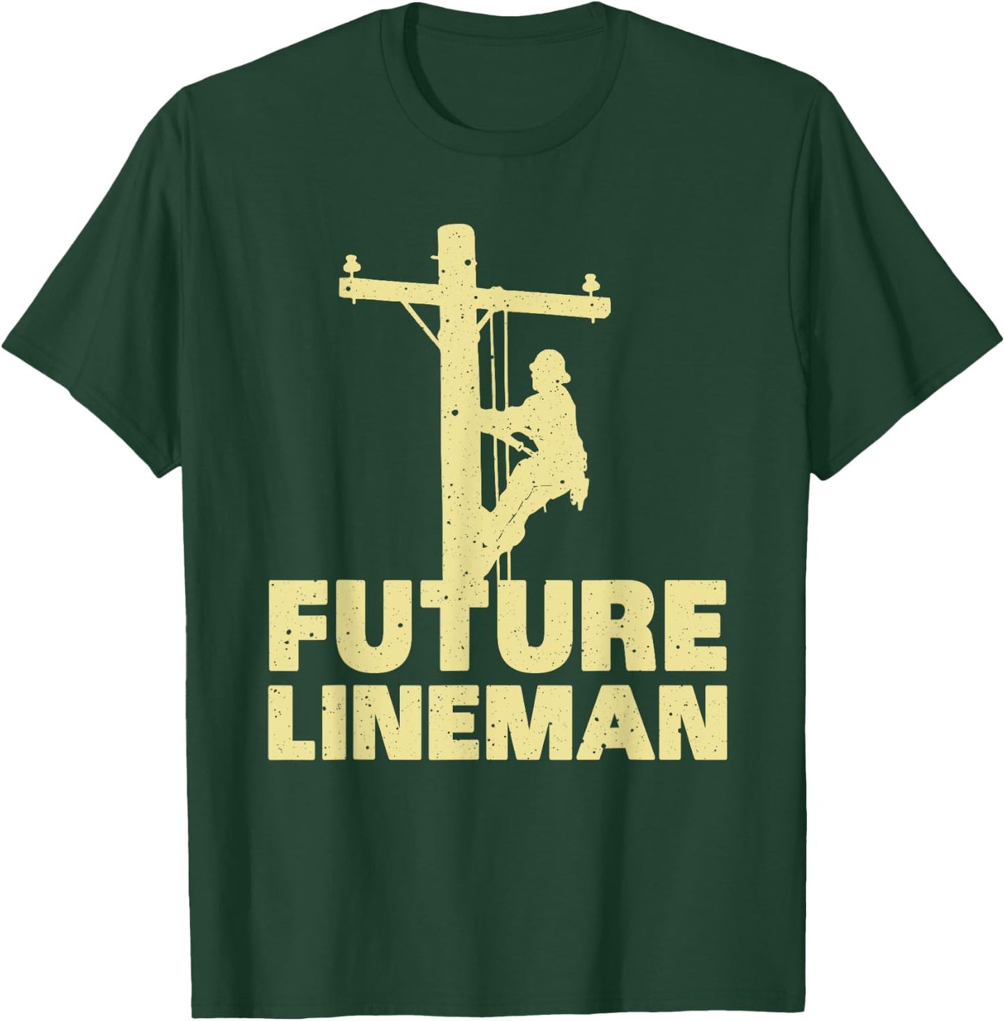 Cute Lineman Designs For Kids Men Women Electrician Funny T-Shirt - T-Shirt | Forest