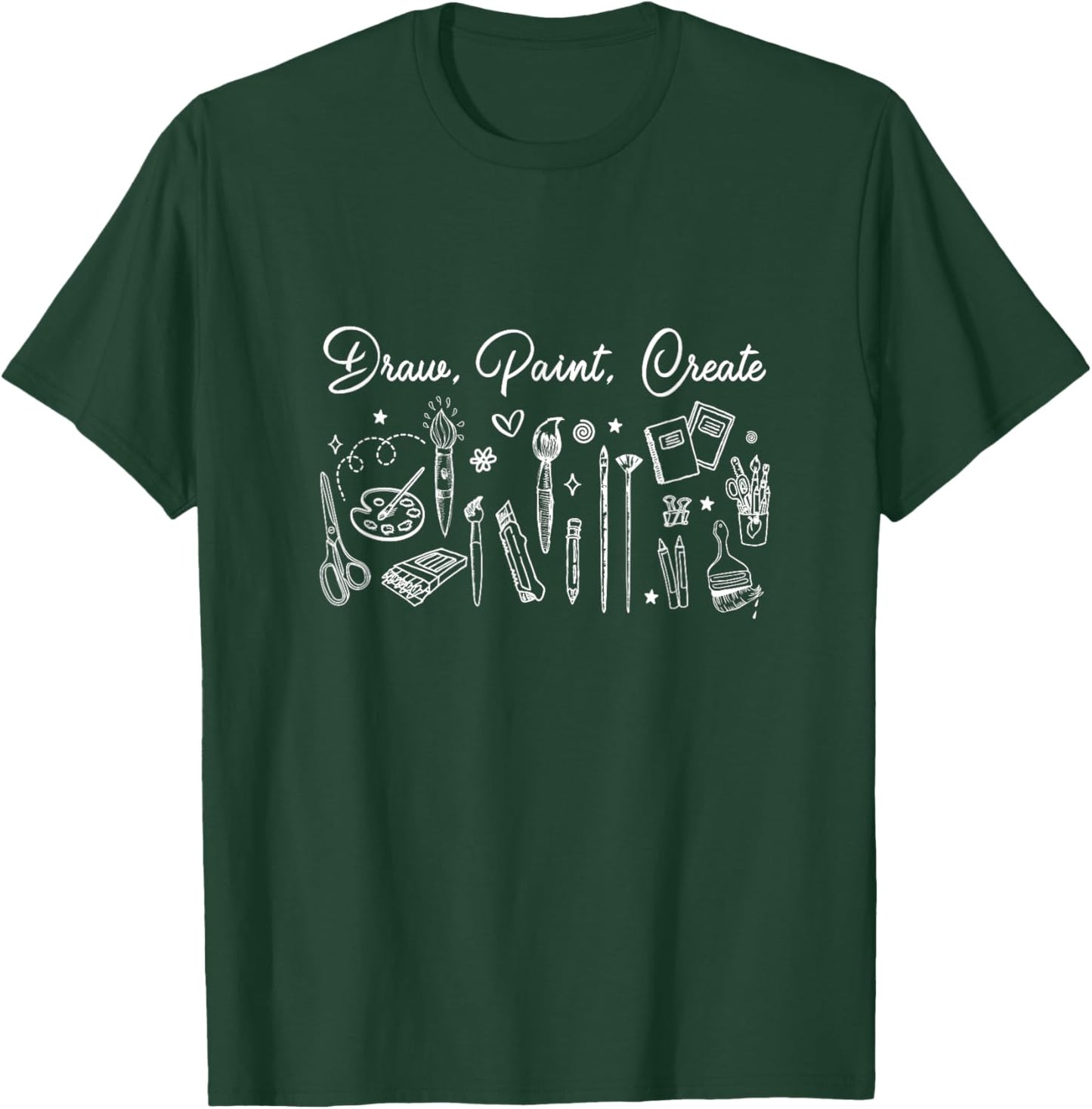 Drawing Painting Creating Proud Art Teacher Artist Painter Women T-Shirt - T-Shirt | Forest
