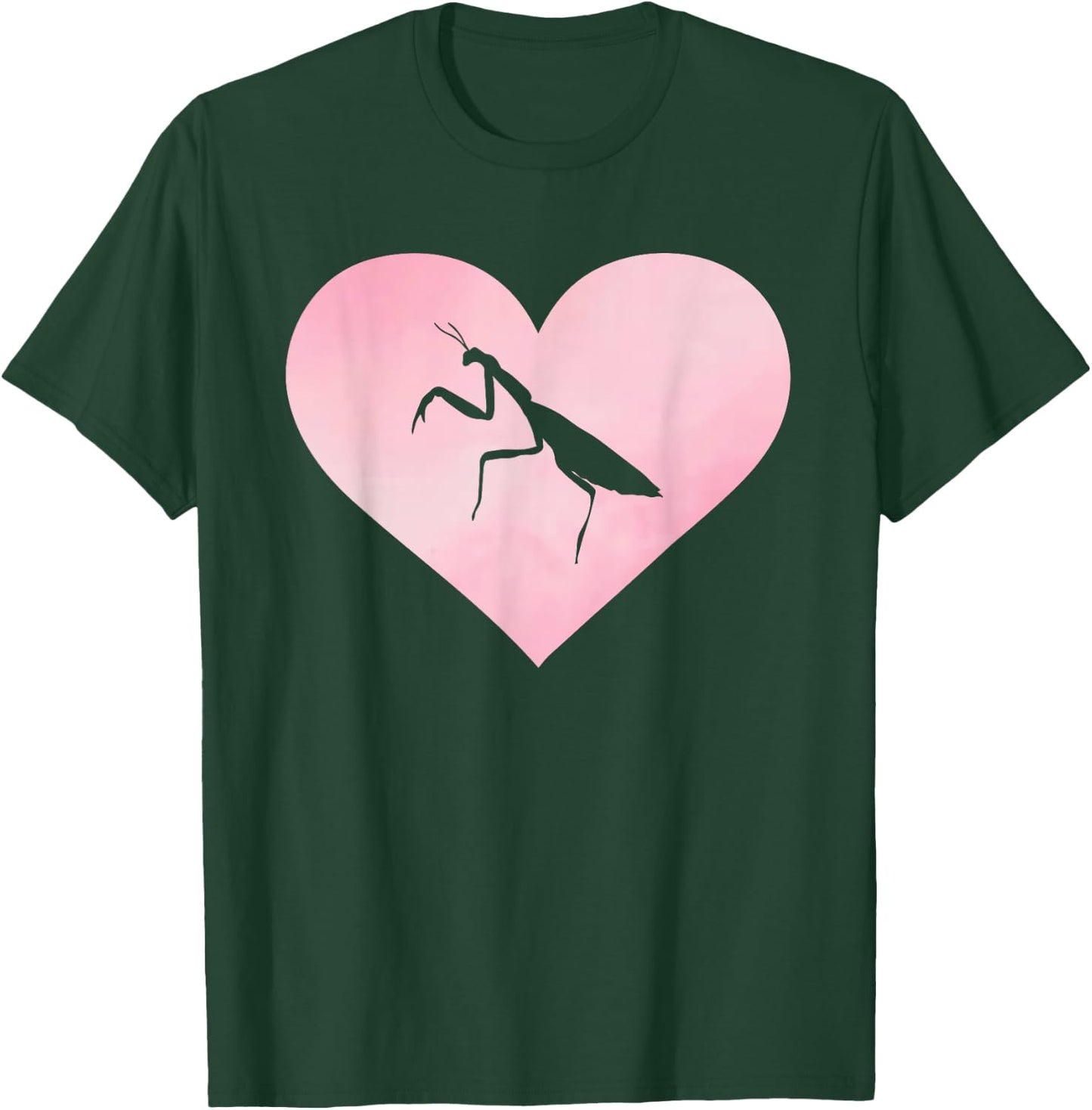 Love Praying Mantis Heart Design Insects T-Shirt - T-Shirt | Forest