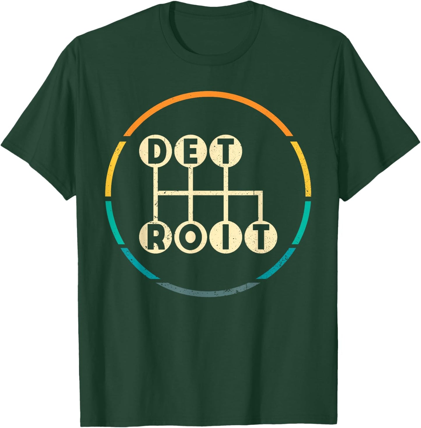 Detroit Stick Shift, Detroit The Motor City, Motorsport T-Shirt - T-Shirt | Forest