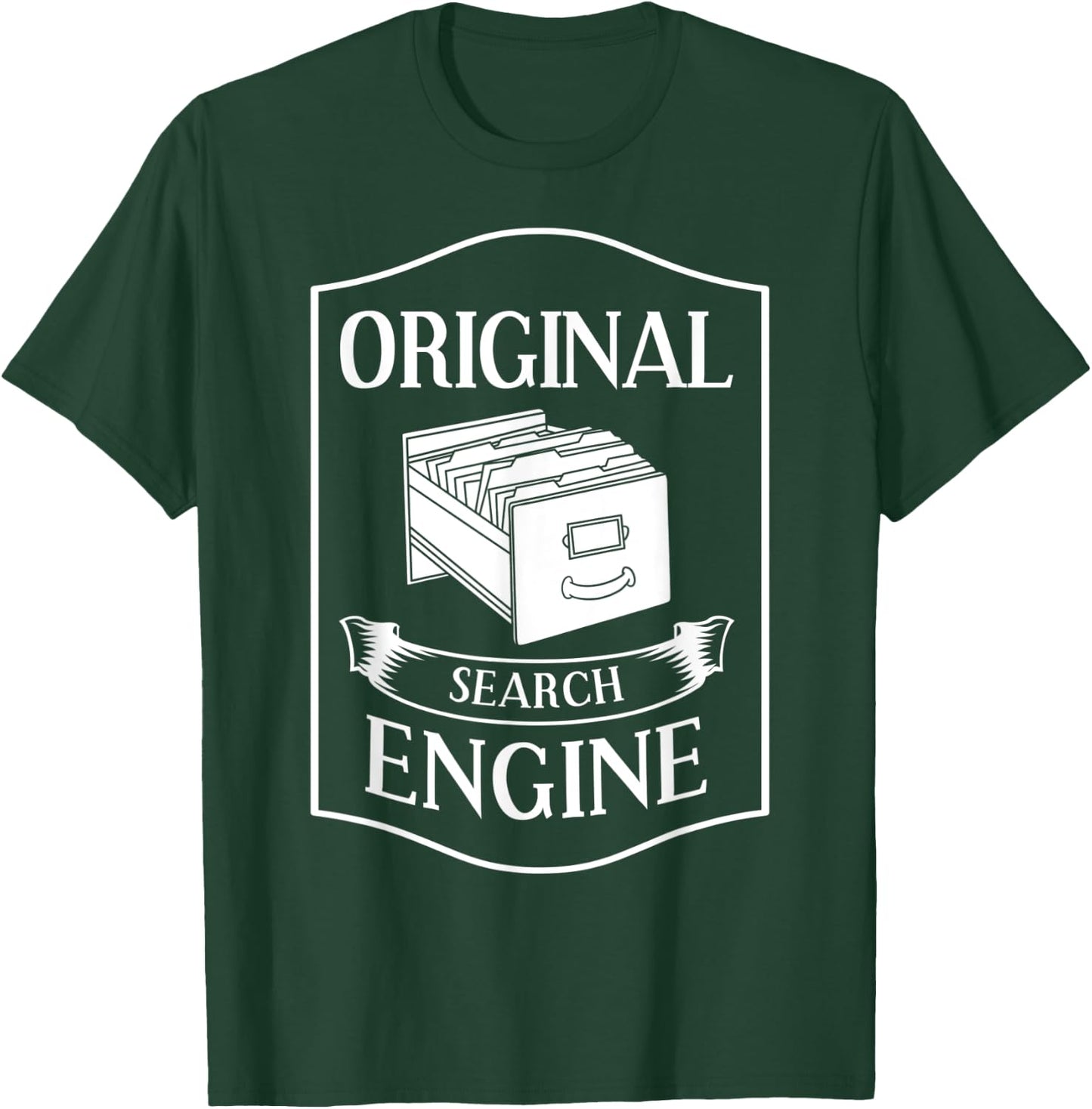 Card Catalog Library Librarian T-Shirt - T-Shirt | Forest