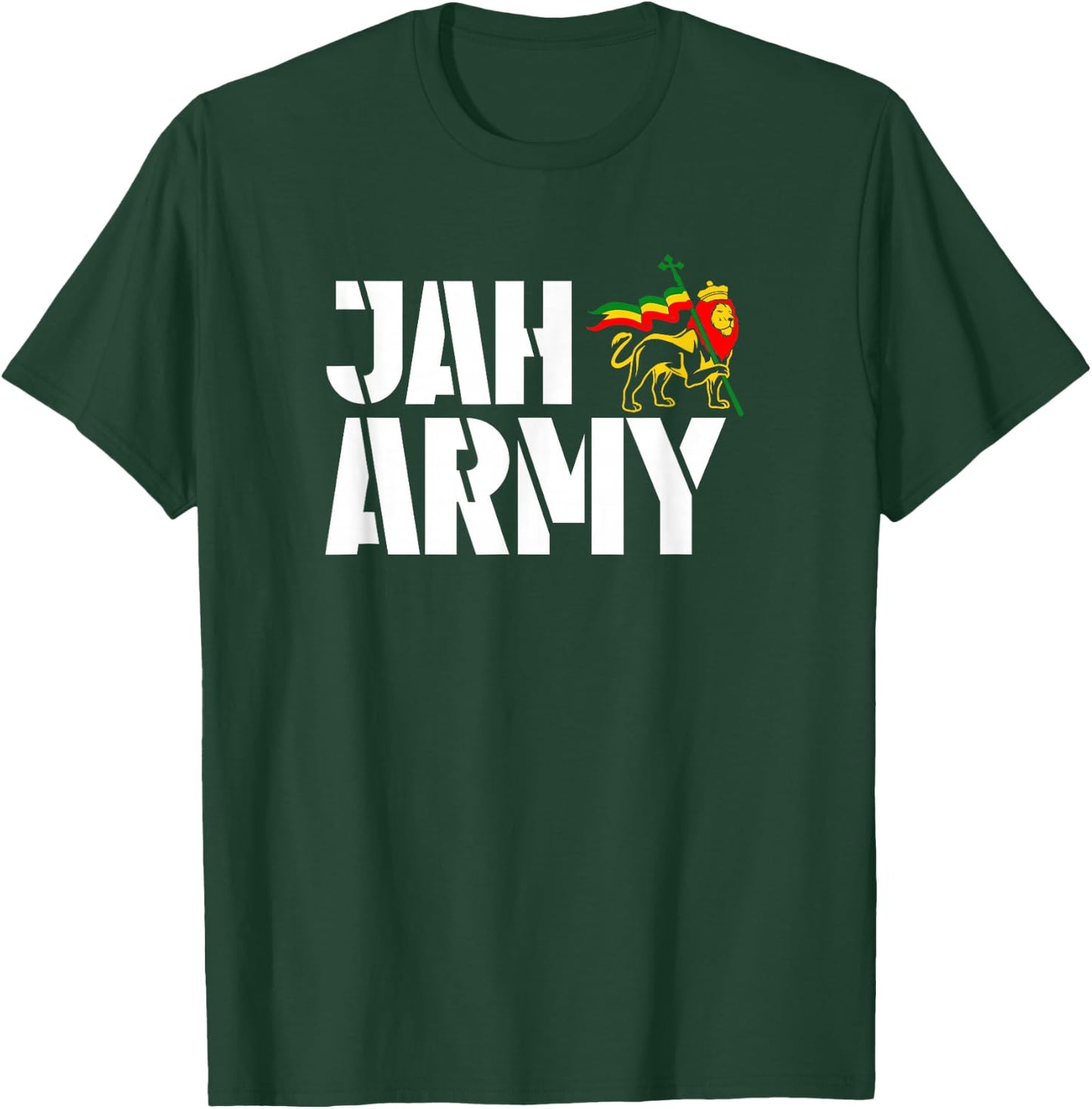 Afro Roots Rastafarian Rasta Jah Army Jamaica Reggae T-Shirt - T-Shirt | Forest