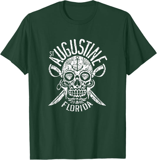 St. Augustine Florida Halloween Sugar Skull, Day of the Dead T-Shirt - T-Shirt | Forest