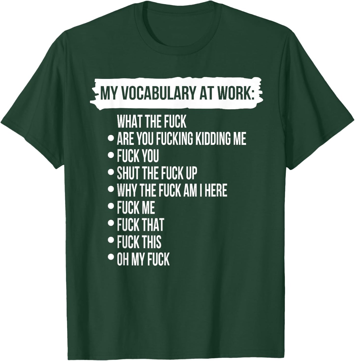 Funny My Vocabulary At Work Shirt - Black - Short Sleeve - Classic Fit - Small - Mother's Day - Fun - Dancing - Cotton Blend - Lightweight - Stretchable - Women's & Men's - Spring T-Shirt - T-Shirt | Forest