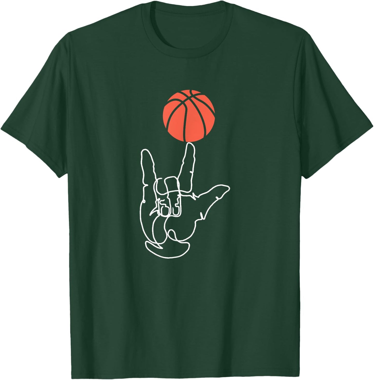 American Sign Language ASL Basketball T-Shirt - T-Shirt | Forest