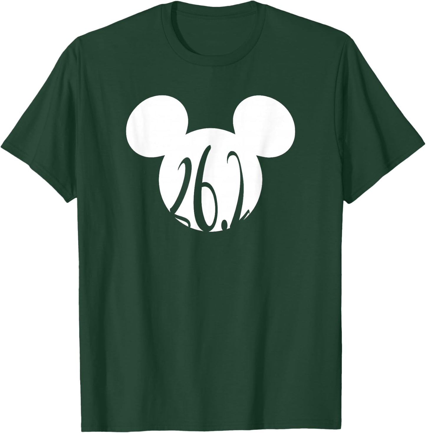 Disney Mickey Mouse Ears Marathon 26.2 Runner T-Shirt - T-Shirt | Forest
