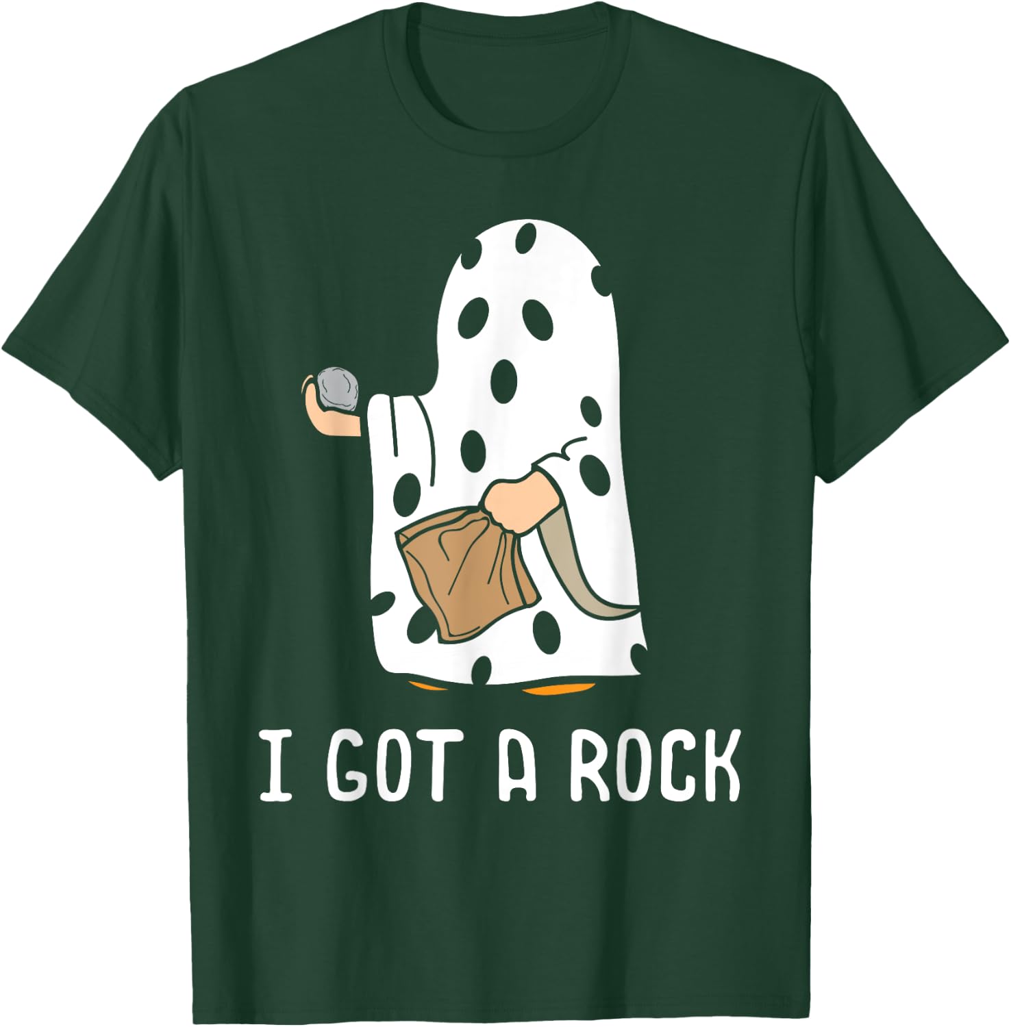 I Got A Rock Funny Halloween Trick Or Treating Ghost T-Shirt - T-Shirt | Forest