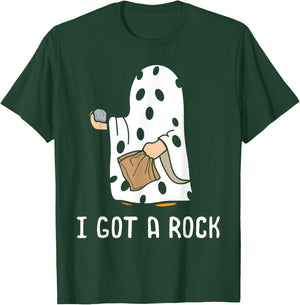 I Got A Rock Funny Halloween Trick Or Treating Ghost T-Shirt - T-Shirt | Forest