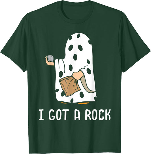 I Got A Rock Funny Halloween Trick Or Treating Ghost T-Shirt - T-Shirt | Forest