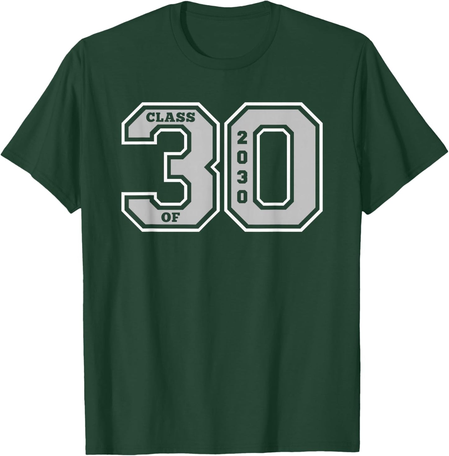 Class of 2030 - Jersey Style Class of 30 Graduate Gift T-Shirt - T-Shirt | Forest