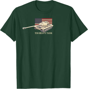 T29 Heavy Tank Diagram American Flag Women Kids Men T-Shirt - T-Shirt | Forest