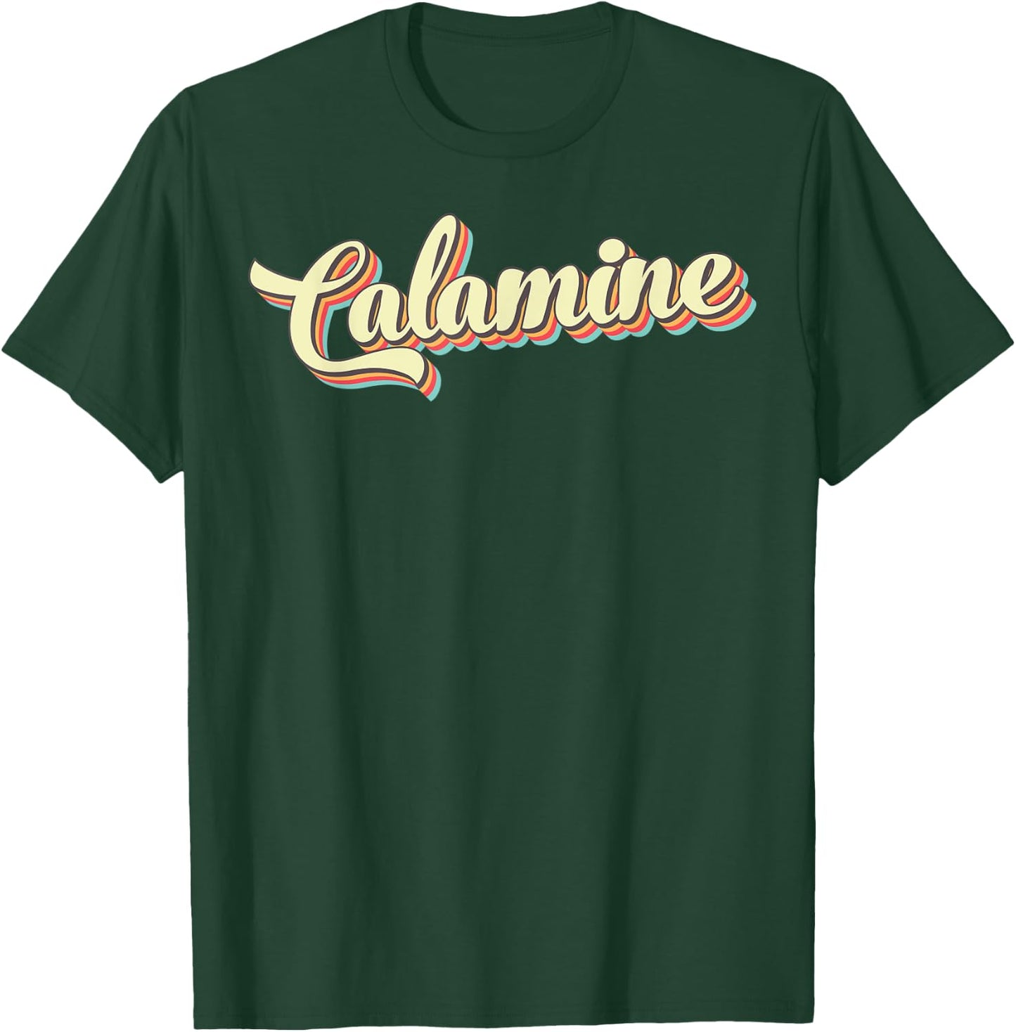 Calamine Retro Art Baseball Font Vintage T-Shirt - T-Shirt | Forest