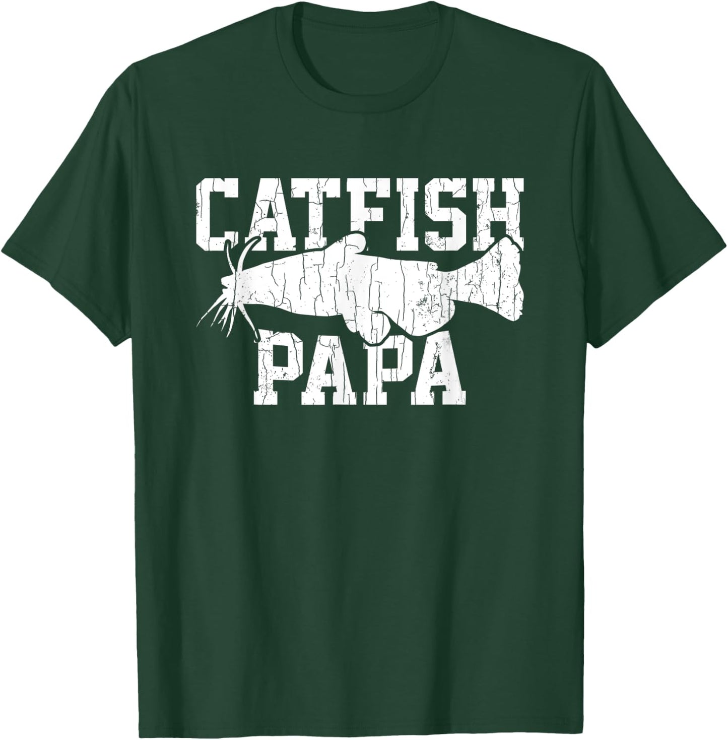 Catfish Papa Funny Fishing Lover Catfishing Graphic T-Shirt - T-Shirt | Forest