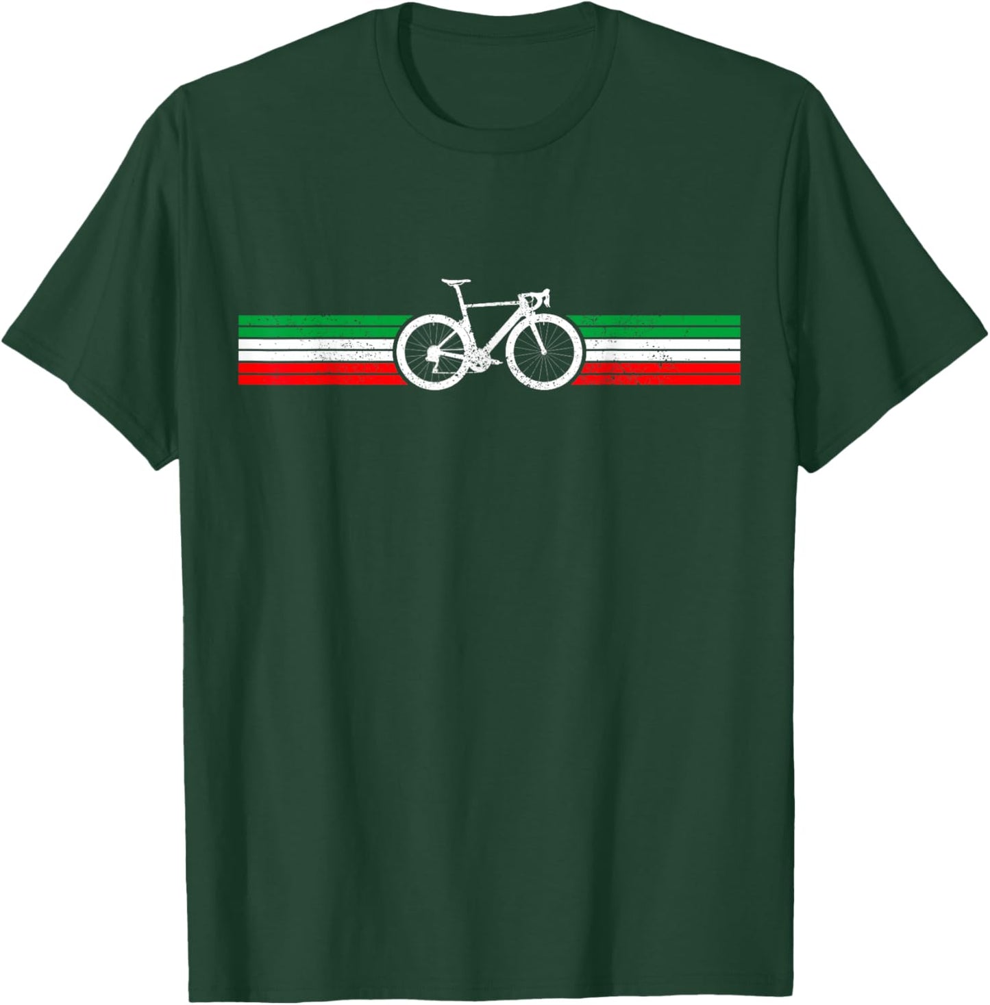 Cycling Italy Road Bike Italian Flag Cyclist T-Shirt - T-Shirt | Forest