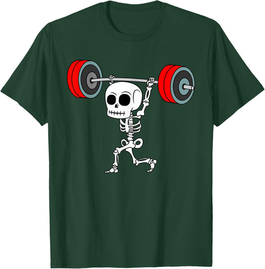 Weightlifting Skeleton Halloween Fitness Gym Workout Costume T-Shirt - T-Shirt | Forest