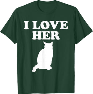 I love her Kitty cat I like his rooster matching couple love T-Shirt - T-Shirt | Forest
