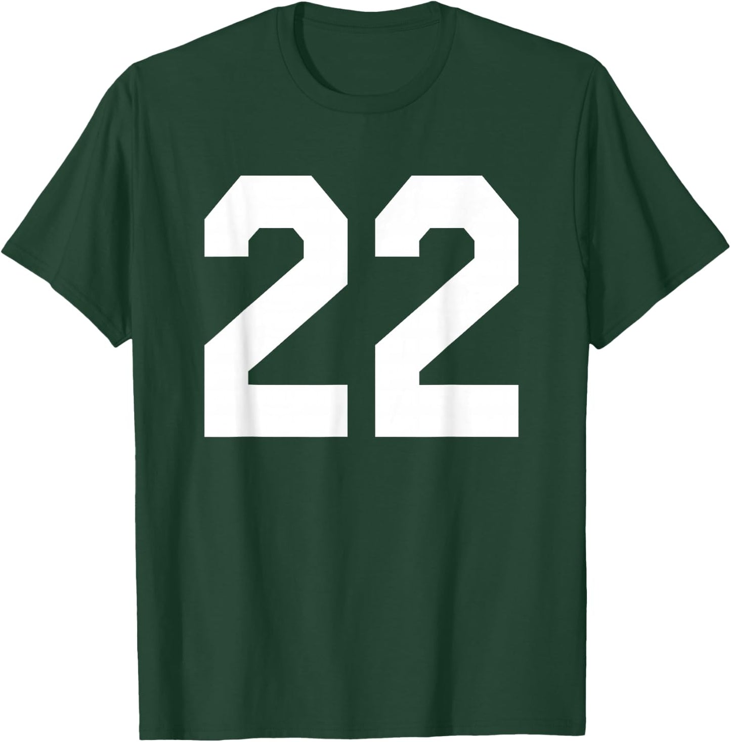 Number 22 Sports Jersey Front and Back Team Player T-Shirt - T-Shirt | Forest
