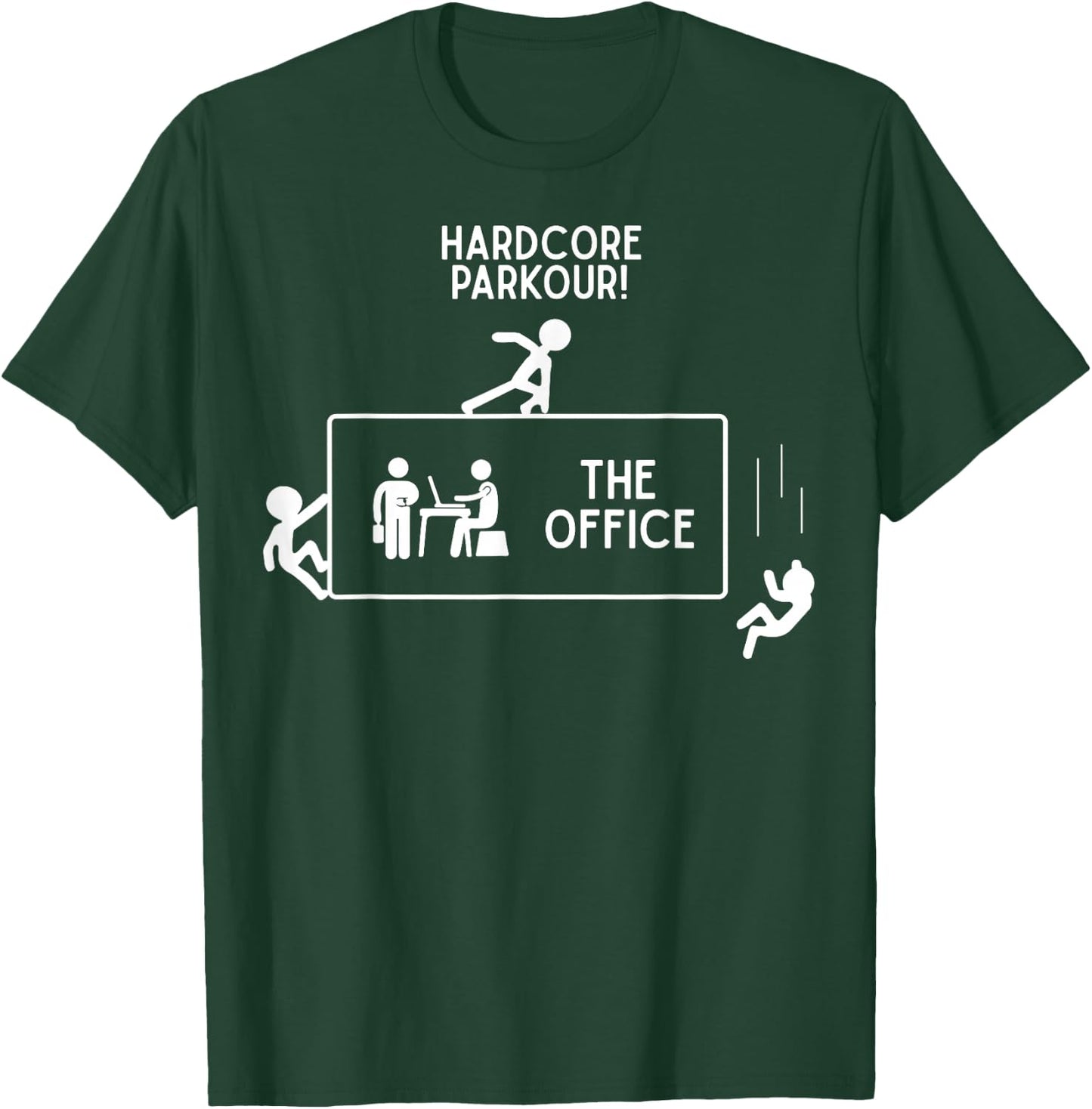 Hardcore Parkour The Office Gift -Adults Black Short Sleeve T-Shirt - T-Shirt | Forest