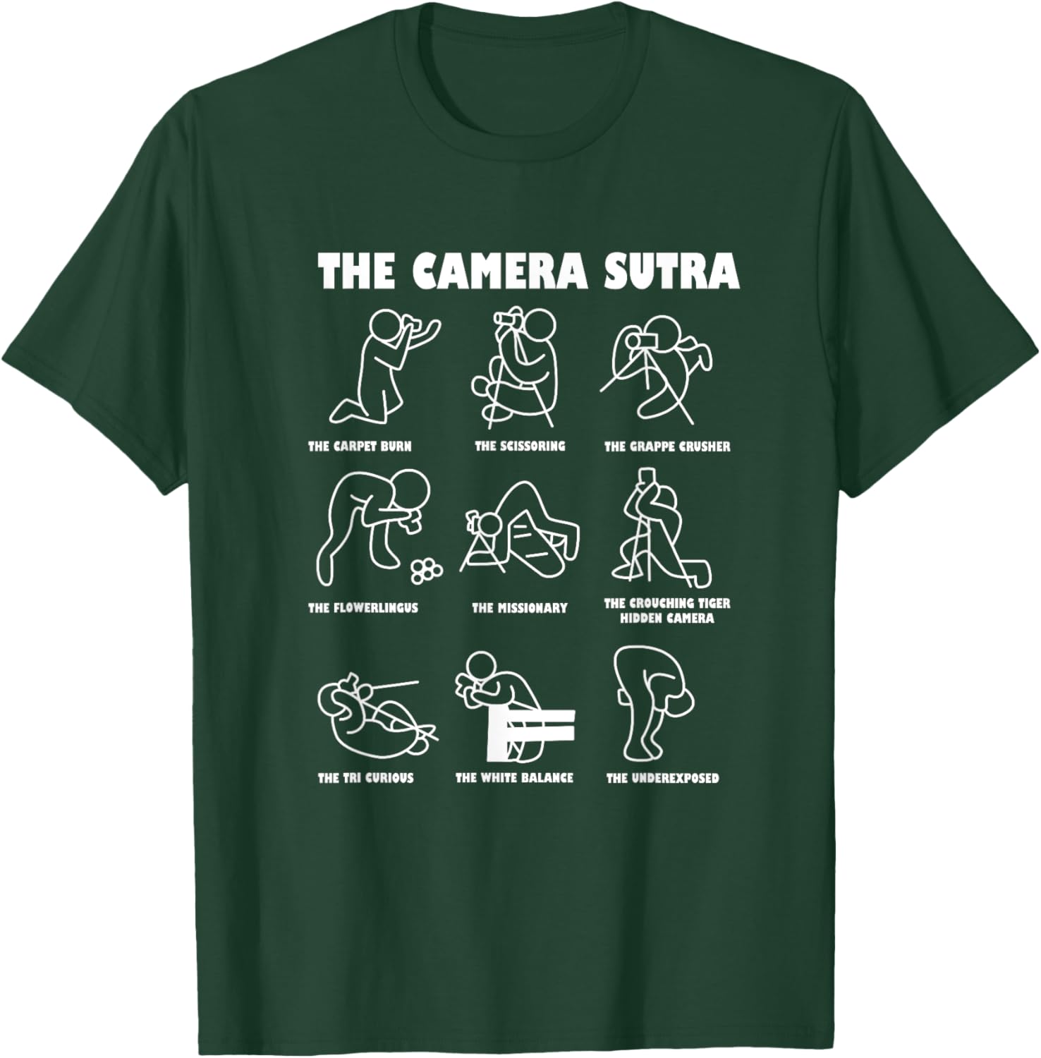 The Camera Sutra Kamasutra Photographer Cameraman T-Shirt - T-Shirt | Forest