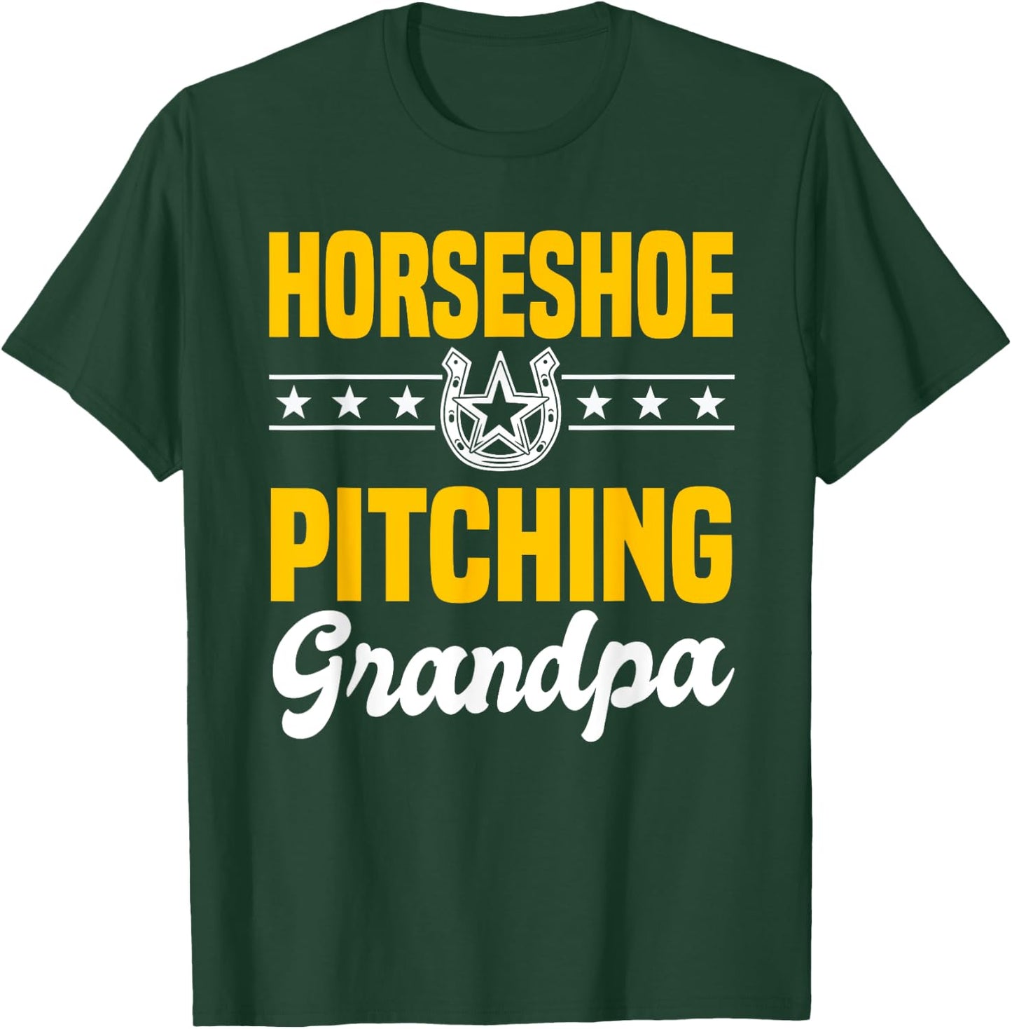 Horseshoe Pitching Grandpa Ferrier Horse Lover T-Shirt - T-Shirt | Forest