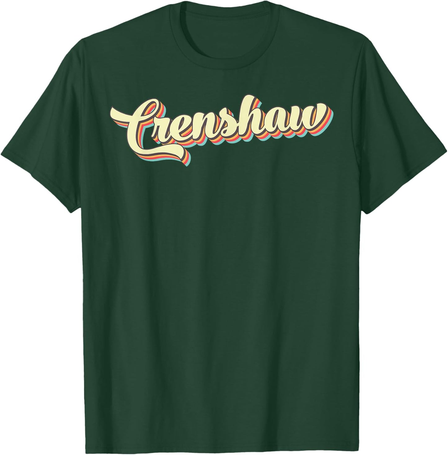 Crenshaw Retro Art Baseball Font Vintage T-Shirt - T-Shirt | Forest