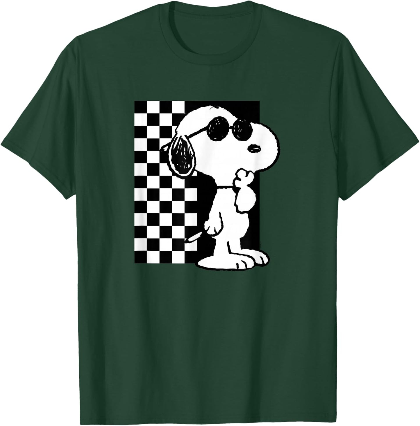 Peanuts - Snoopy Coolness Checkered T-Shirt - T-Shirt | Forest