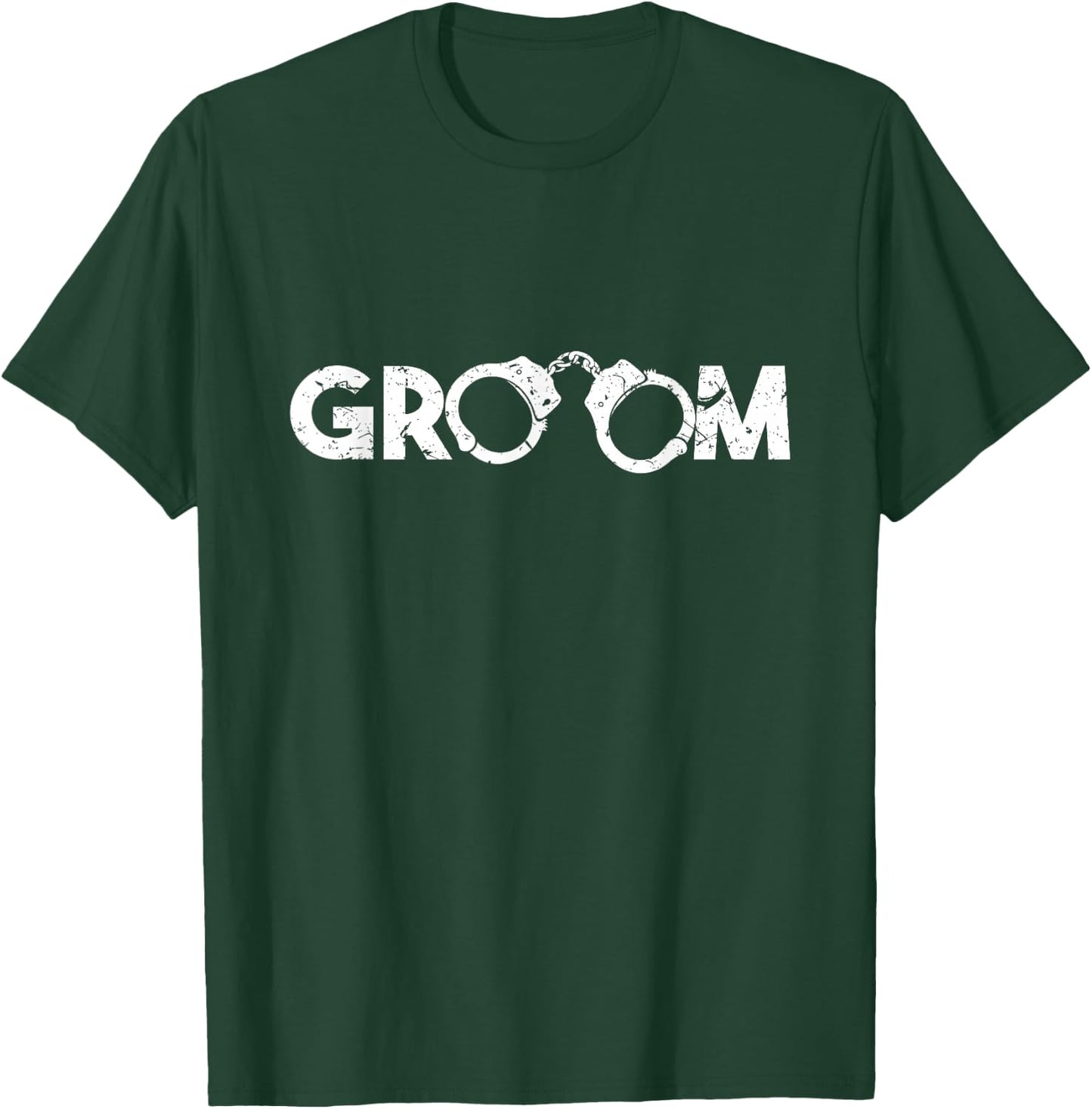 Funny Groom Handcuffs Wedding T-Shirt - T-Shirt | Forest