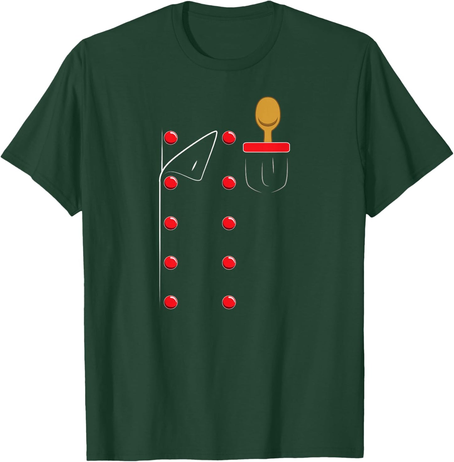 Chef Uniform Jacket Faux Cook Cooking T-Shirt - T-Shirt | Forest