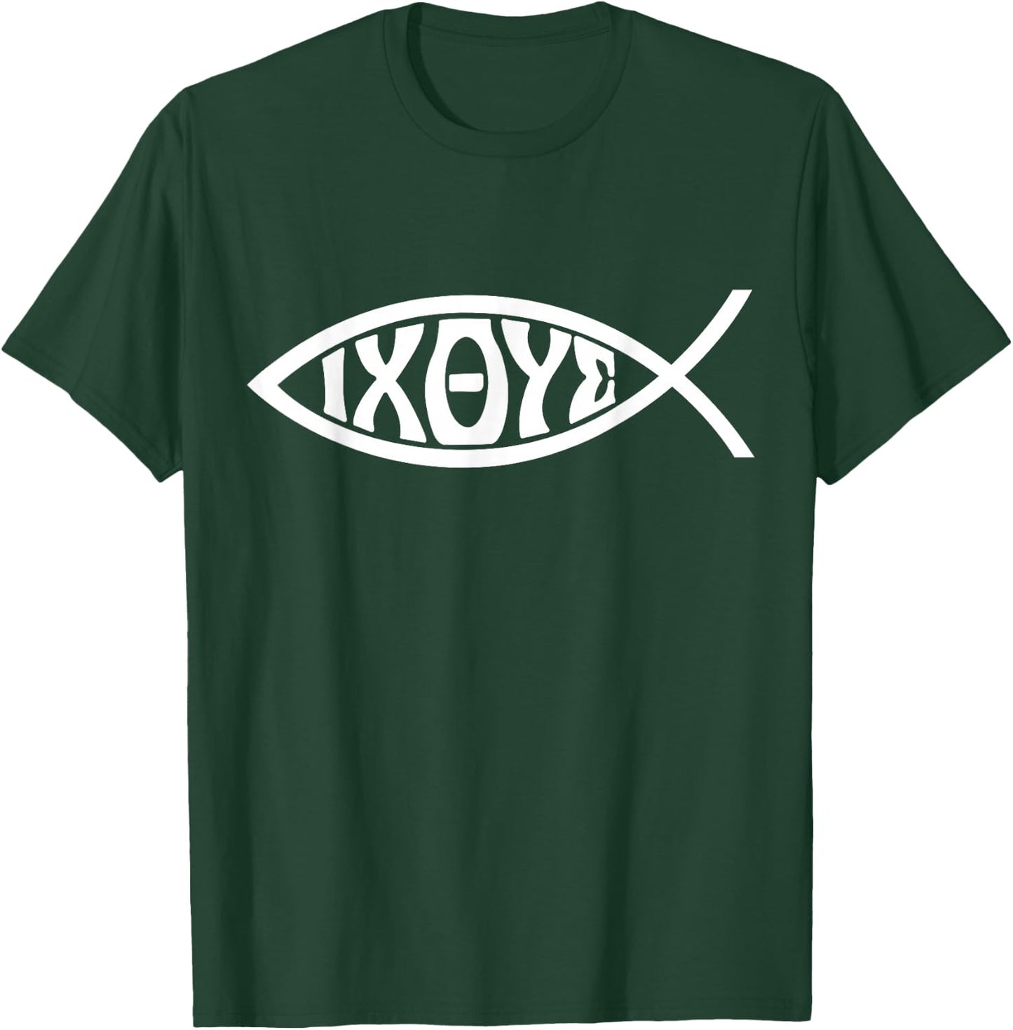 Ichthys or Ichtus IXOYE Christian Fish T-Shirt - T-Shirt | Forest