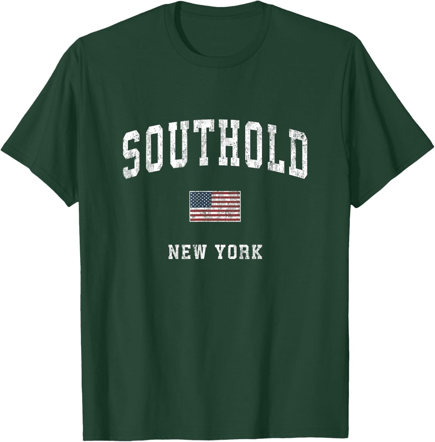 Southold New York NY Vintage American Flag Sports Design T-Shirt - T-Shirt | Forest