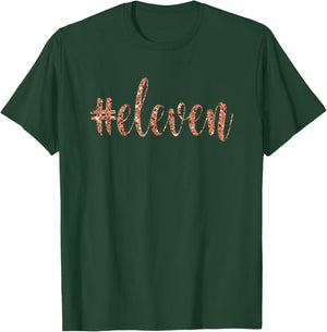 11th Birthday Gift Girls Party Eleven 11 Hashtag Pink Rose T-Shirt - T-Shirt | Forest
