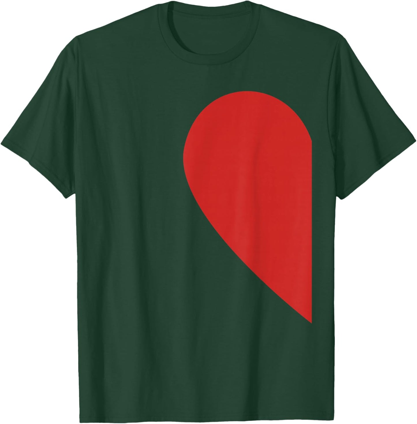 Matching Half Heart Red Valentines Day Twin T Shirt T-Shirt - T-Shirt | Forest