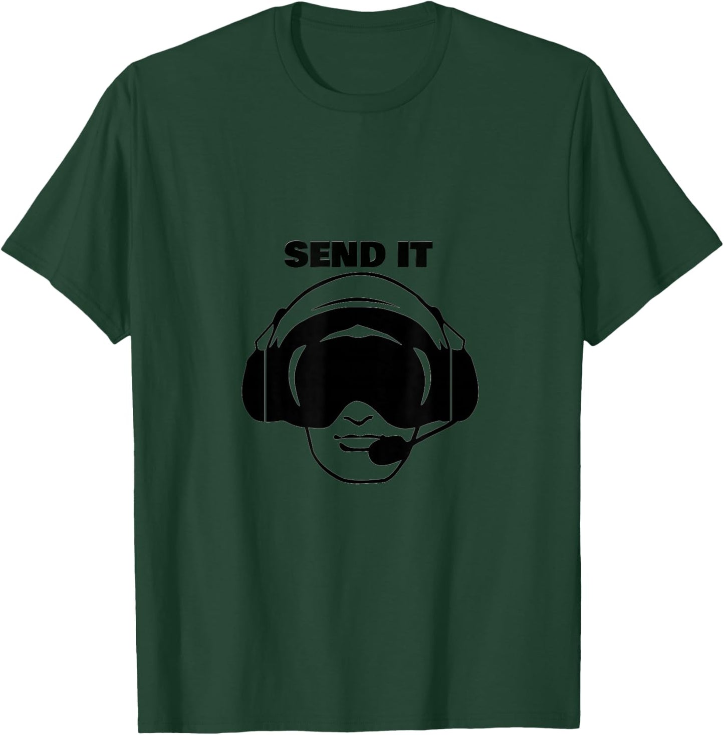 SEND IT Paramotor Pilot Helmet PPG UL Plane PPC Gyrocopter T-Shirt - T-Shirt | Forest