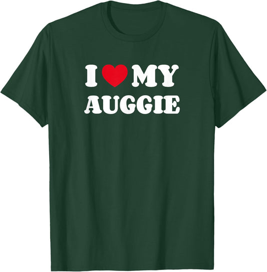 Auggies I Love My Auggie Dog Owner Heart T-Shirt - T-Shirt | Forest
