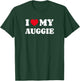 Auggies I Love My Auggie Dog Owner Heart T-Shirt - T-Shirt | Forest