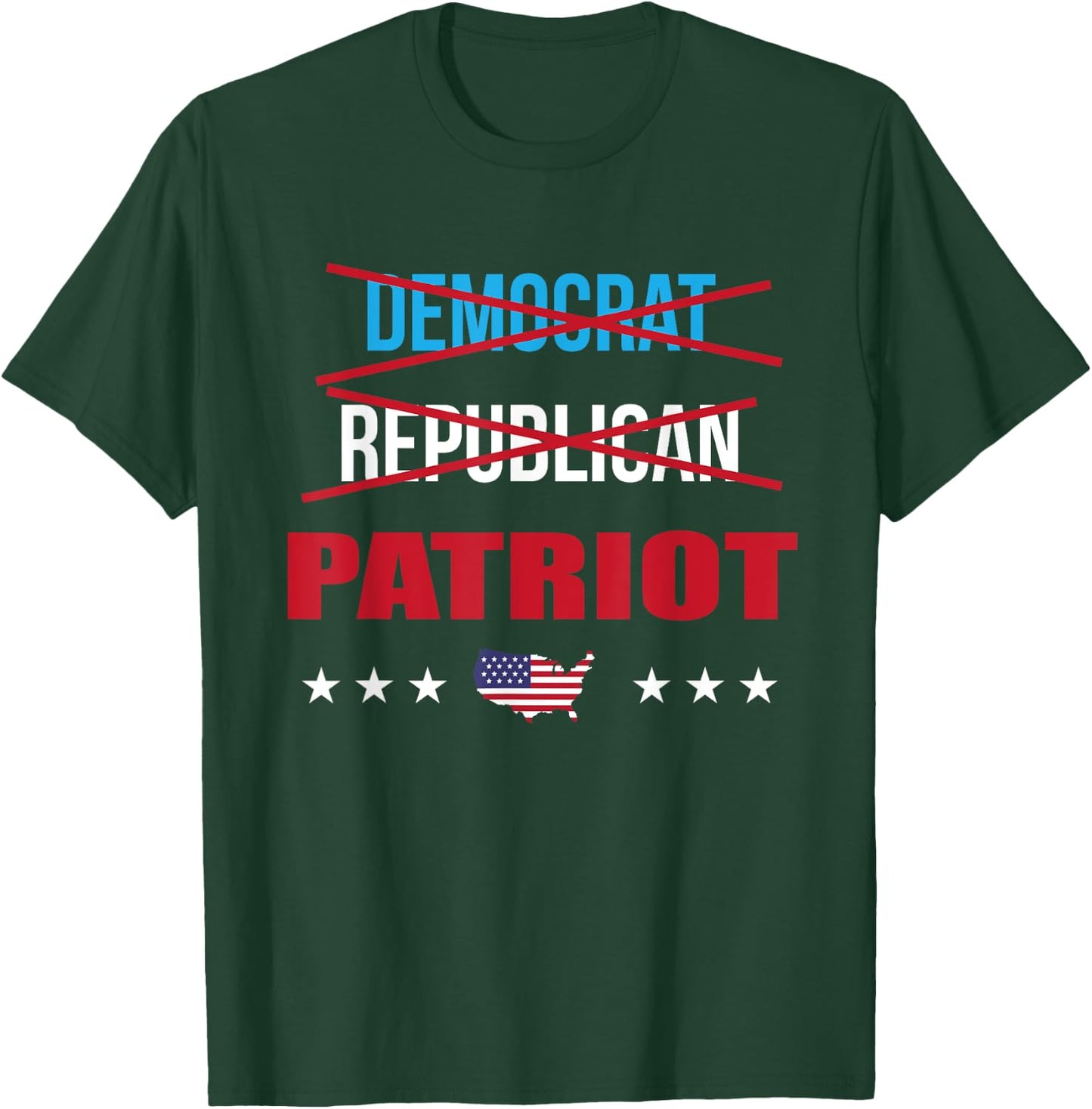 Democrat Republican Patriot Nonpartisan American Flag USA Men T-Shirt - T-Shirt | Forest