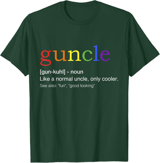 Guncle in rainbow flag colors for gay uncle T-Shirt - T-Shirt | Forest