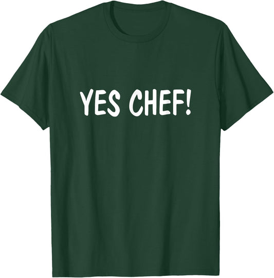 Yes Chef - -Adults Black Classic with Short Sleeves and Letter Print T-Shirt - T-Shirt | Forest