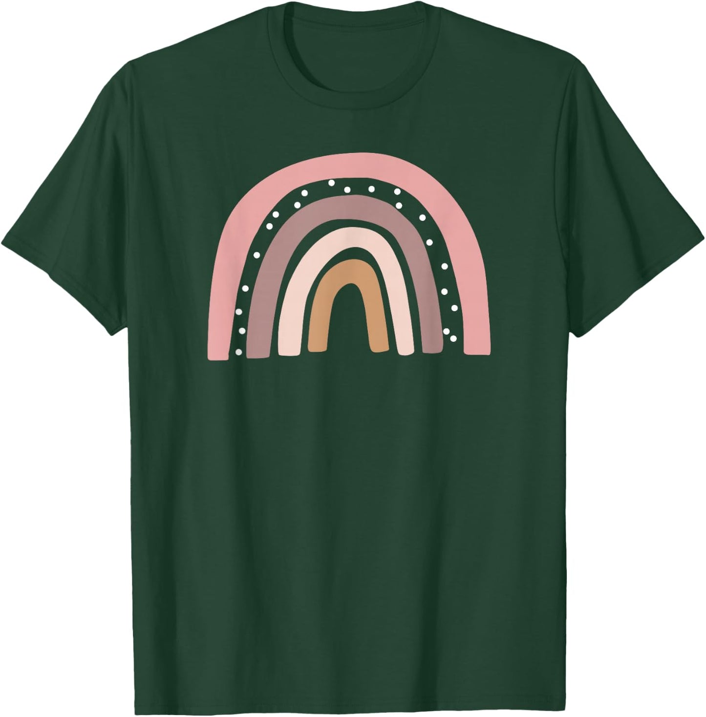 Boho Colors Minimalist Rainbow T-Shirt - T-Shirt | Forest